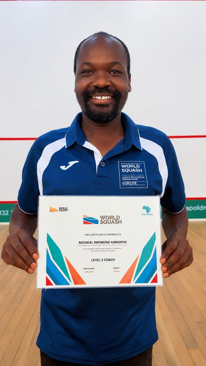 Michael Kawooya Raymond Becomes First Ugandan to Complete World Squash Federation (WSF) Level 2 Coaching Course in Hungary